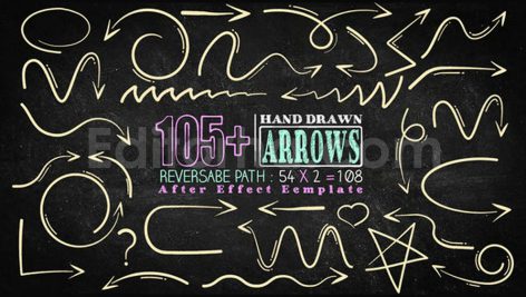 دانلود پروژه آماده افترافکت: پکیج 105 فلش دستی Hand Drawn Arrow Pack