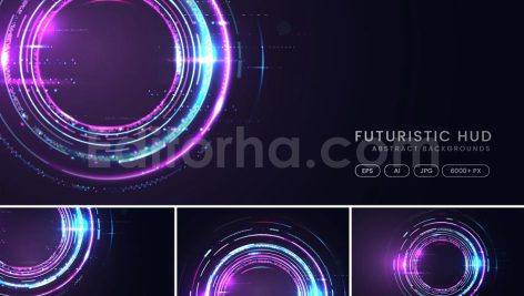 دانلود بک گراند انتزاعی فناوری HUD با تم صورتی و آبی