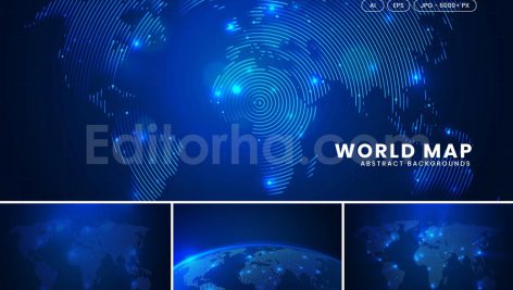 دانلود فایل لایه باز بک گراند نقشه جهان آبی مدرن blue world map backgrounds