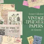 دانلود 66 تکسچر کاغذی قدیمی Vintage Paper Ephemera Textures