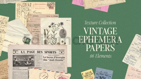 دانلود 66 تکسچر کاغذی قدیمی Vintage Paper Ephemera Textures