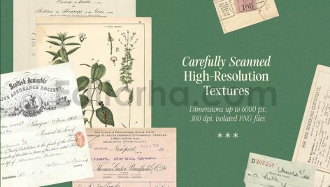 دانلود 66 تکسچر کاغذی قدیمی Vintage Paper Ephemera Textures