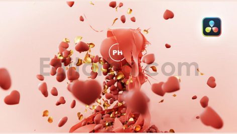 پروژه آماده داوینچی ریزالو: لوگوموشن ولنتاین با موسیقی Valentines Day Logo
