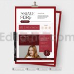 دانلود فایل لایه باز رزومه با تم قرمز clean red resume