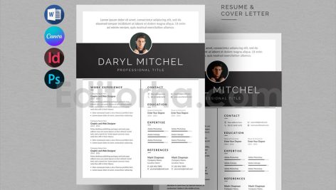 دانلود فایل لایه باز رزومه ساده Resume