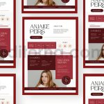 دانلود فایل لایه باز رزومه با تم قرمز clean red resume
