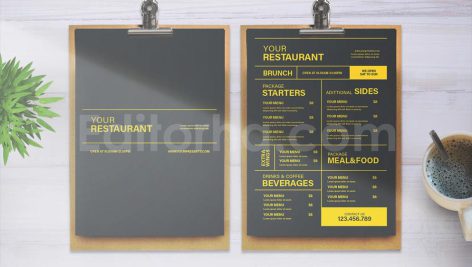 دانلود لایه باز منو غذا با طرح قدیمی Vintage Menu