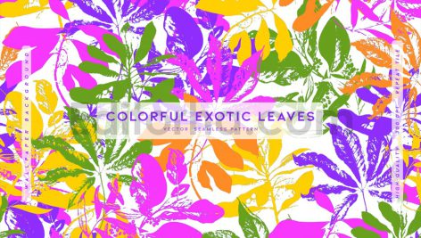 دانلود فایل لایه باز پترن برگ‌ های استوایی رنگارنگ Colorful Exotic Leaves