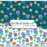 دانلود پترن گل رز Rose Flowers Background - Seamless Patterns