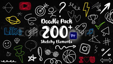 دانلود پروژه آماده پریمیر: مجموعه اشکال طراحی دست متحرک Doodle Pack