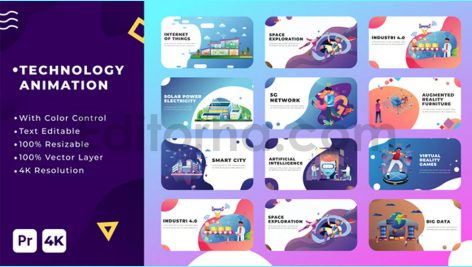 دانلود پروژه آماده پریمیر: تیزر انیمیشن تکنولوژی Technology Animation