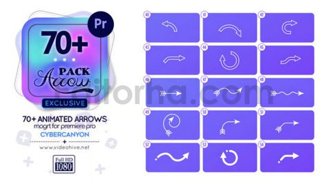 دانلود پروژه آماده پریمیر: پکیج 70تایی فلش انیمیشن Arrow Pack Mogrt