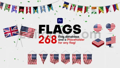 دانلود پروژه آماده پریمیر: 268 پرچم کشور Flags for Premiere Pro