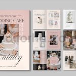 دانلود فایل لایه باز کاتالوگ کیک عروسی Wedding Cake Catalog Template