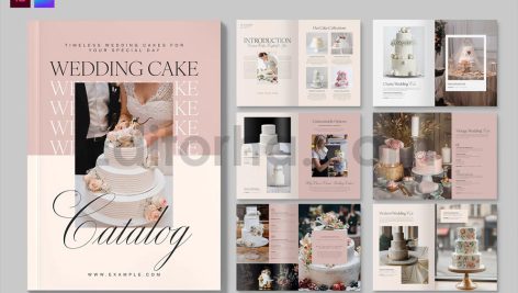 دانلود فایل لایه باز کاتالوگ کیک عروسی Wedding Cake Catalog Template