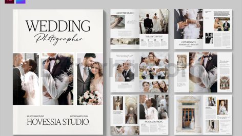 دانلود فایل لایه باز کاتالوگ عکاس عروس Wedding Photographer Brochure