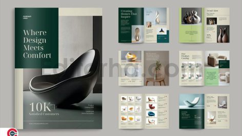 دانلود فایل لایه باز کاتالوگ مبل و صندلی Catalog Brochure Template Design