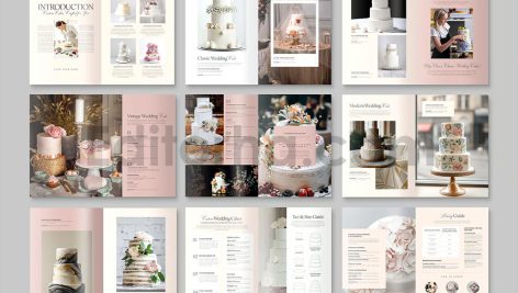 دانلود فایل لایه باز کاتالوگ کیک عروسی Wedding Cake Catalog Template