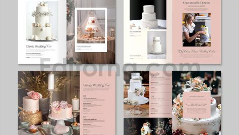 دانلود فایل لایه باز کاتالوگ کیک عروسی Wedding Cake Catalog Template