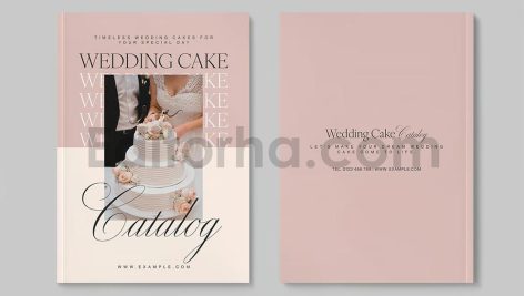 دانلود فایل لایه باز کاتالوگ کیک عروسی Wedding Cake Catalog Template