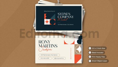 دانلود لایه باز کارت ویزیت هندسی Clean Geometric - Business Card