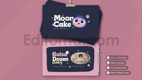 دانلود لایه باز کارت ویزیت Moon Cake - Business Card