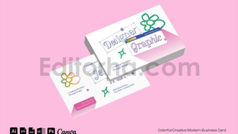 دانلود لایه باز کارت ویزیت رنگی مدرن خلاقانه Colorful Creative Modern Business Card