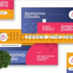 دانلود لایه باز کارت ویزیت تجاری رنگارنگ Colorfull Business Card