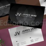 دانلود لایه باز کارت ویزیت مشکی و مینیمال Black Clean Business Cards
