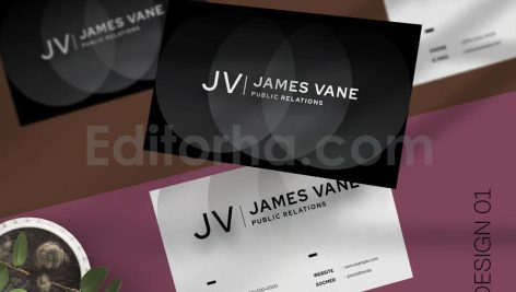 دانلود لایه باز کارت ویزیت مشکی و مینیمال Black Clean Business Cards