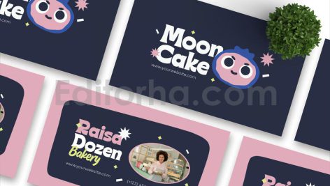 دانلود لایه باز کارت ویزیت Moon Cake - Business Card