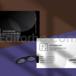 دانلود لایه باز کارت ویزیت مشکی و مینیمال Black Clean Business Cards