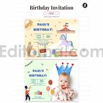 circus theme birthday invitation card