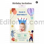 circus theme birthday invitation card