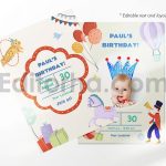 circus theme birthday invitation card