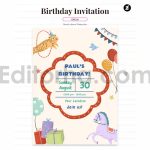 circus theme birthday invitation card
