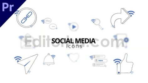 دانلود پروژه آماده پریمیر: آیکون شبکه های اجتماعی Social Media Icons
