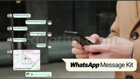 دانلود پروژه آماده افترافکت: شبیه ساز چت واتساپ با موسیقی Whatsapp Messages Tool