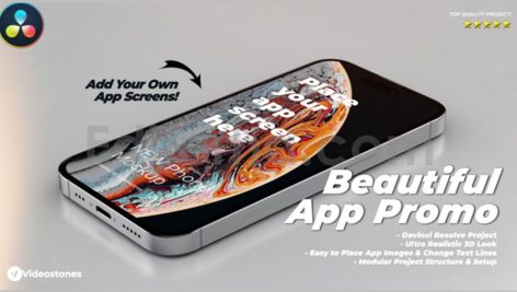 beautiful app promo phone mockup video for davinci