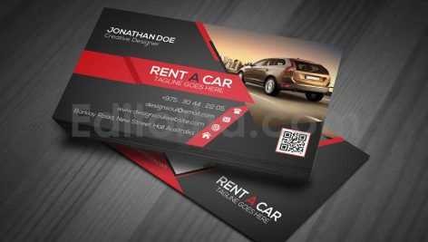 دانلود فایل لایه باز کارت ویزیت اجاره ماشین Rent A Car Business Card
