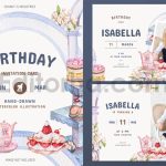 sweet bakery theme birthday invitation card