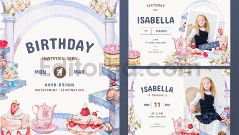 sweet bakery theme birthday invitation card