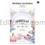 sweet bakery theme birthday invitation card