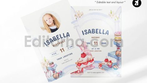 sweet bakery theme birthday invitation card