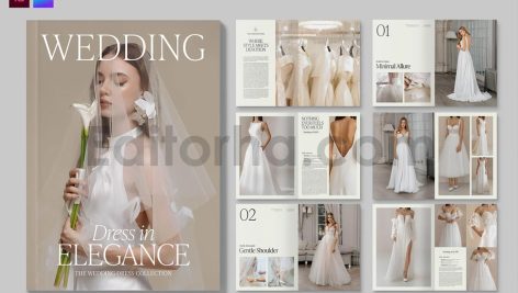 دانلود فایل لایه باز کاتالوگ مد و فشن، لباس عروس Fashion Catalog