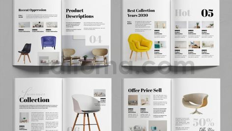 دانلود فایل لایه باز کاتالوگ محصولات مبلمان Catalog Brochure Template