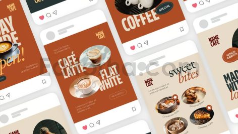 دانلود فایل لایه باز پست اینستاگرام برای کافی شاپ