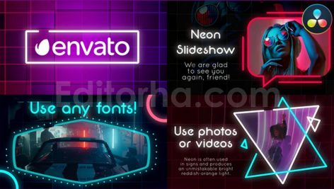 neon slideshow for davinci resolve