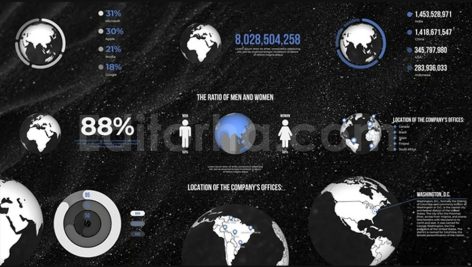 دانلود پروژه آماده پریمیر: اینفوگرافیک‌ های سیاره‌ ای Infographics Planet