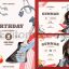 rockstar theme birthday invitation card